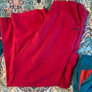 Scrub pants. Hot pink